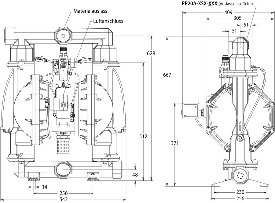 Pp A Bss Stt Pulverpumpen Doppelmembranpumpen Produkte Wp Aro Gmbh